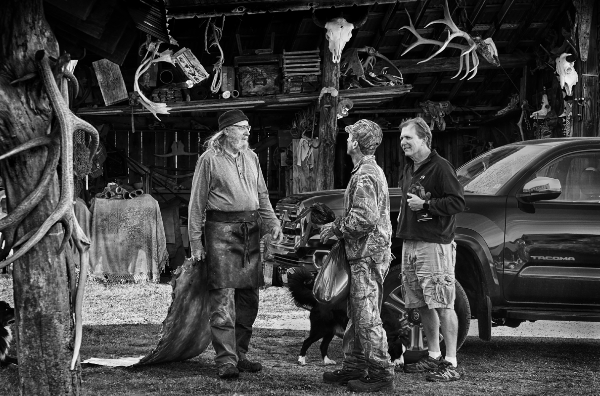 documentary, Hunter, environmental portrait, tanning hide, rural scene, Rustic, skulls, antlers, Cornish, NH